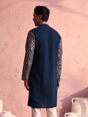 Turquoise Green Georgette Kurta 3