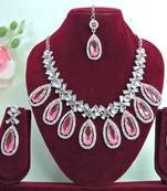 Indian bollywood tradtional gold plated bridal ad/cz choker wedding earring necklace jewellery set