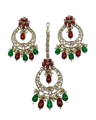 Indian bollywood tradtional gold plated bridal ad/cz choker wedding earring necklace jewellery set 4
