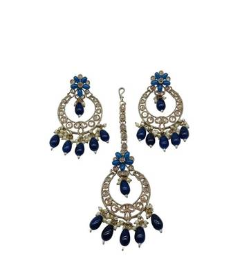 Indian bollywood tradtional gold plated bridal ad/cz choker wedding earring necklace jewellery set 4