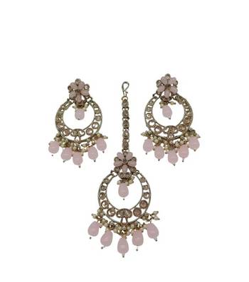 Indian bollywood tradtional gold plated bridal ad/cz choker wedding earring necklace jewellery set 3