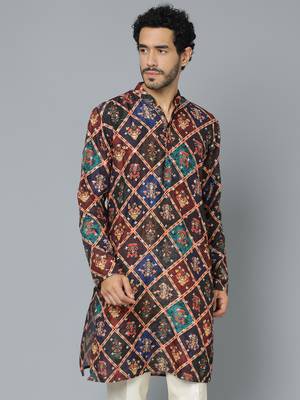 Men'S Purple Muslin Cotton Kurta 1