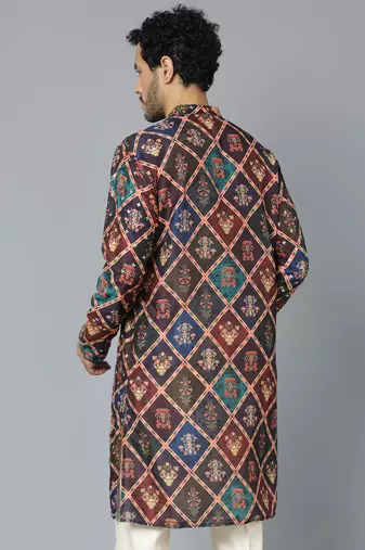 Men'S Purple Muslin Cotton Kurta