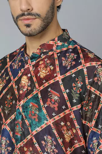 Men'S Purple Muslin Cotton Kurta