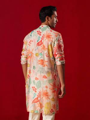 Multi Color Base Pink Cotton Blend Kurta 3