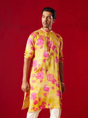 Yellow Cotton Blend Kurta 2