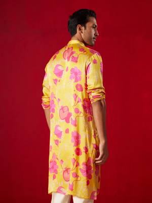 Yellow Cotton Blend Kurta 3