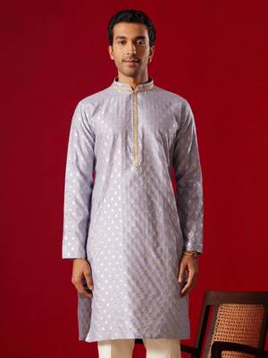 Aqua Silk Blend Kurta 1