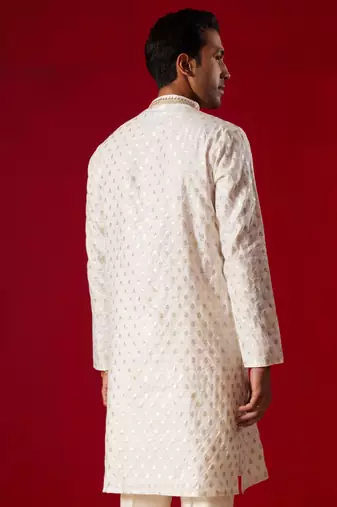 Cream Silk Blend Kurta