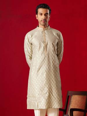 Green Silk Blend Kurta 1