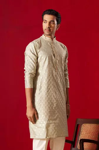 Green Silk Blend Kurta