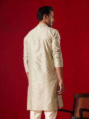 Green Silk Blend Kurta 3
