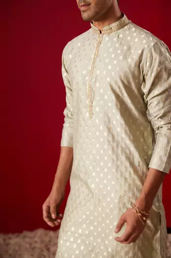 Green Silk Blend Kurta