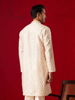Peach Silk Blend Kurta 3