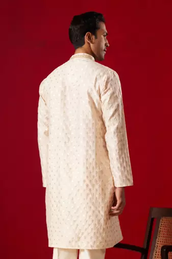 Peach Silk Blend Kurta