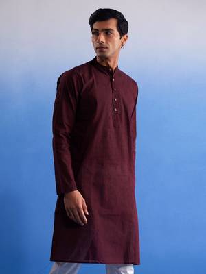 Maroon Pure Cotton Kurta 2