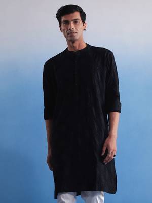 Black Cotton Kurta 1