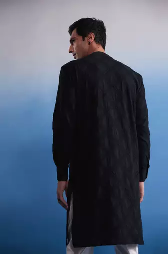 Black Cotton Kurta