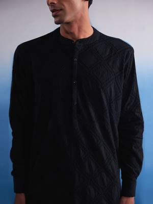 Black Cotton Kurta 4