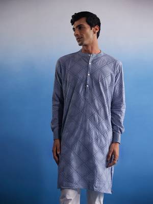 Aqua Cotton Kurta 1