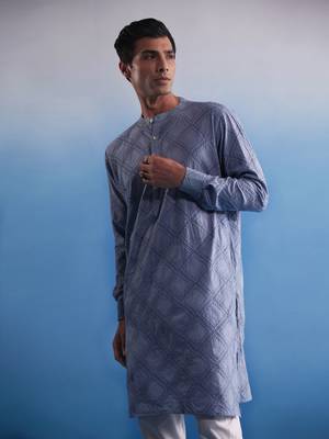 Aqua Cotton Kurta 2