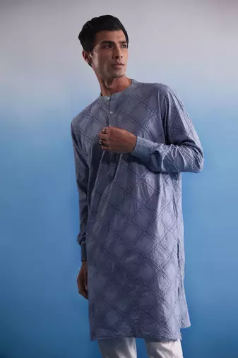 Aqua Cotton Kurta