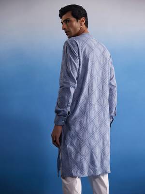 Aqua Cotton Kurta 3