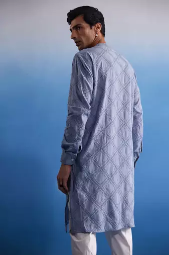 Aqua Cotton Kurta