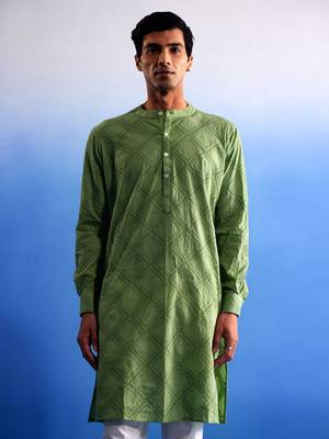 Green Cotton Kurta 1