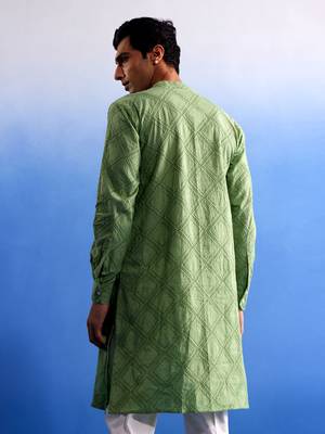 Green Cotton Kurta 3