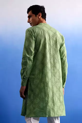 Green Cotton Kurta