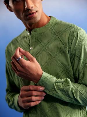 Green Cotton Kurta 4