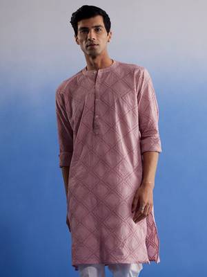 Pink Cotton Kurta 1