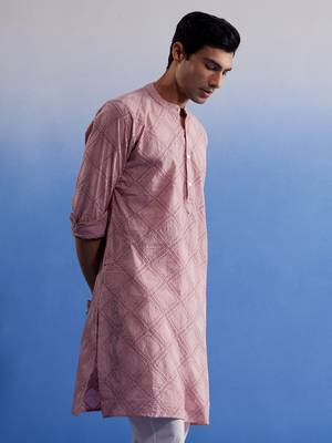 Pink Cotton Kurta 2