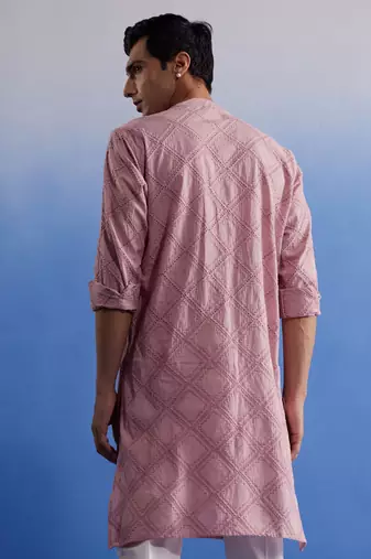 Pink Cotton Kurta