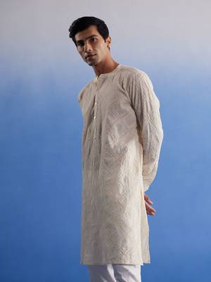 Cream Cotton Kurta 2