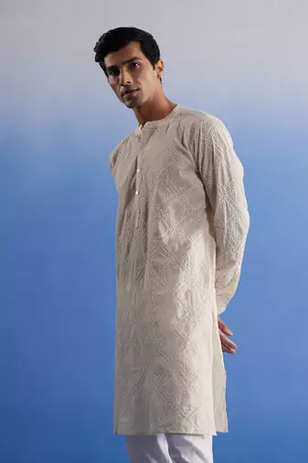 Cream Cotton Kurta