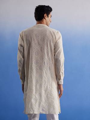 Cream Cotton Kurta 3