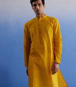 Men'S Mustard Pure Cotton Kurta