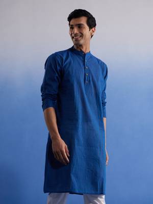 Blue Pure Cotton Kurta 2