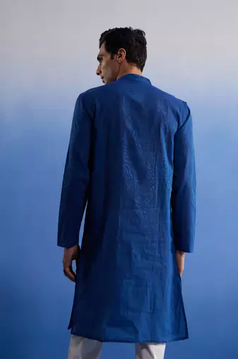 Blue Pure Cotton Kurta
