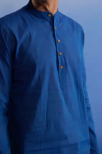 Blue Pure Cotton Kurta