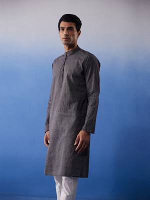 Black Pure Cotton Kurta 2
