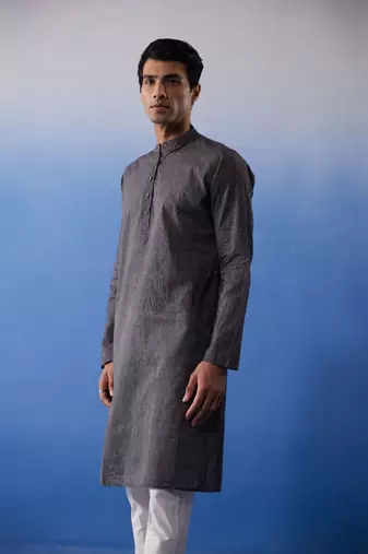 Black Pure Cotton Kurta