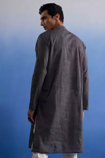 Black Pure Cotton Kurta
