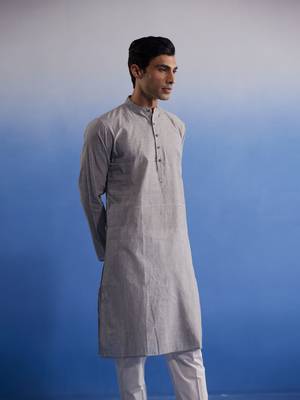 Grey Pure Cotton Kurta 2