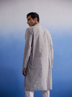 Grey Pure Cotton Kurta 3
