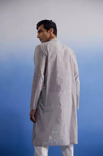 Grey Pure Cotton Kurta