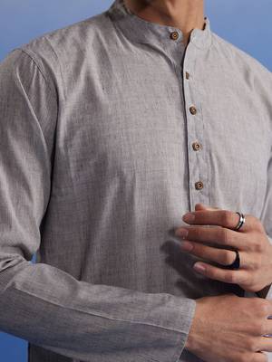 Grey Pure Cotton Kurta 4