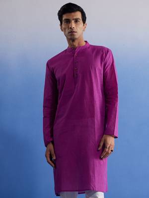 Purple Pure Cotton Kurta 1